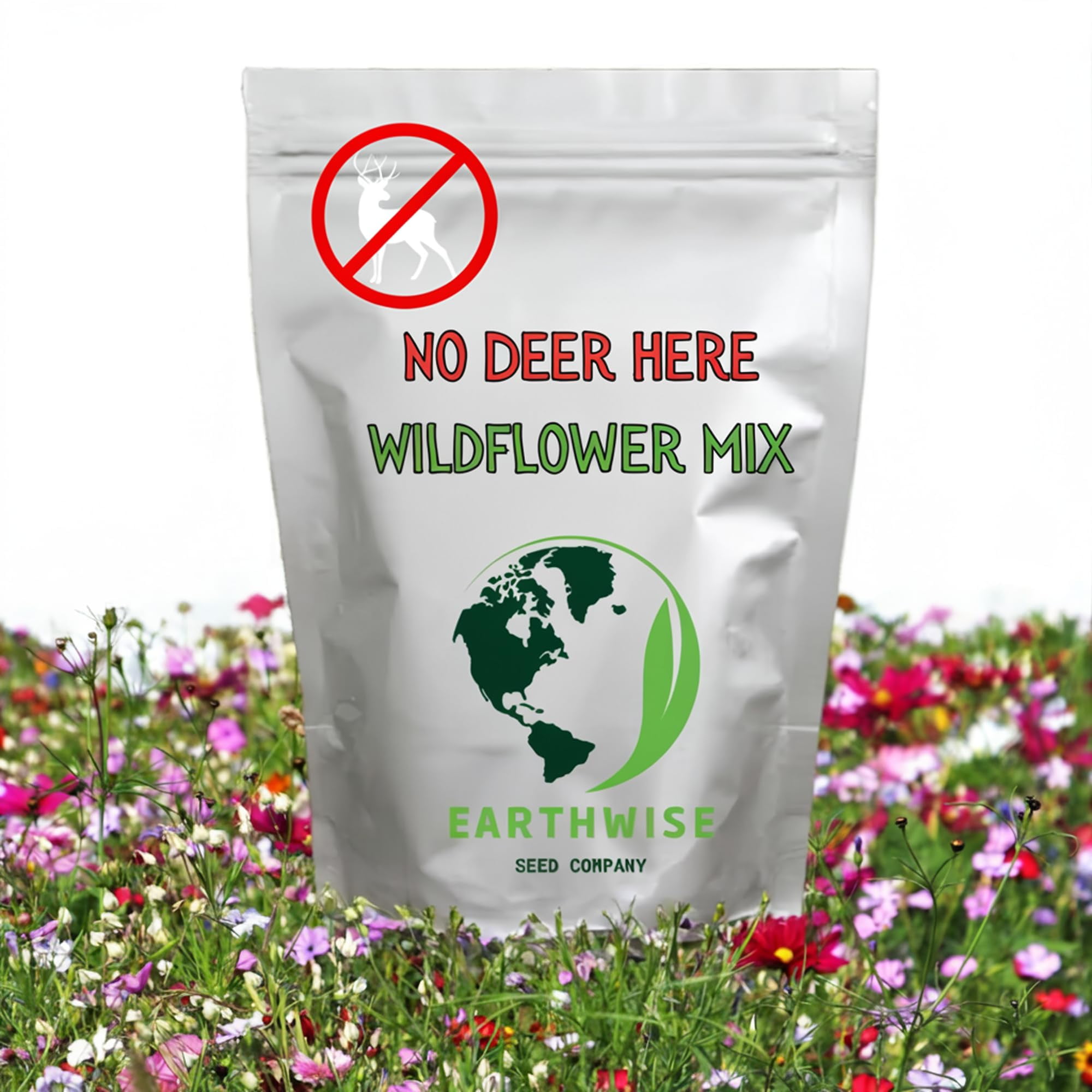 Earthwise No Deer Here Wildflower Mix, 1/2 lb, Deer-Resistant, Easy-Grow Wildflower Seeds, Covers 750 Sq. ft.