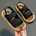 thumbnail image 6 of BOBOGOJP Toddler Boys Girls Sandals Open Toe Arch Support Slides Adjustable Straps Cork Footbed Slippers for Indoor Outdoor Black for 2, 6 of 7