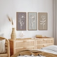 thumbnail image 6 of TOARTi 3D Wooden Floral Framed Wall Art Boho Minimalist White Flower Sculpture Botanical Wall Decor Set of 3 for Living Room Bedroom Farmhouse 8x16 Inch, 6 of 12