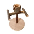 thumbnail image 2 of Soporte de entrenamiento para pájaros, juguete de percha de madera, juguetes interactivos sólidos, juguete práctico para comer, soporte para loros, 2 of 9