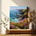 thumbnail image 6 of Coastal Seascape Wildflowers Oil Canvas Print, Wall Art for Living Room Bedroom Kitchen Dining Room Office Home, 6 of 8