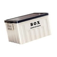 thumbnail image 2 of Contenedor de almacenamiento con tapa, cajón utilitario y asas, caja de almacenamiento de gran capacidad con tapa Blanco Azul, 2 of 9