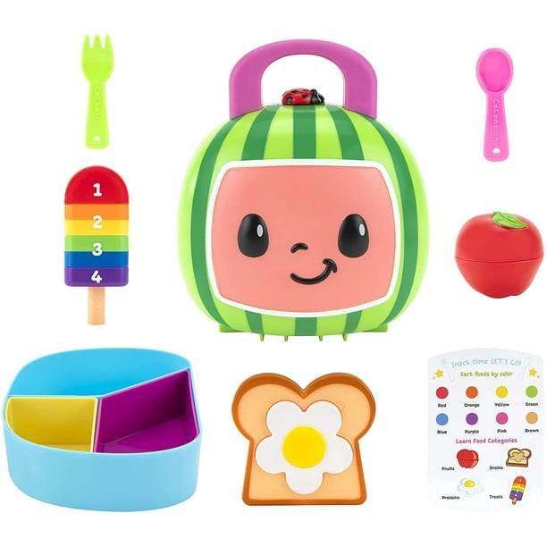 CoComelon Lunchbox Playset - Includes Lunchbox, 3-Piece Tray, Fork 