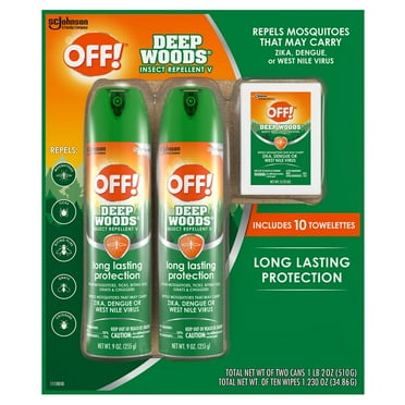 OFF! Deep Woods Insect Repellent, 2 9 oz Sprays   10 Deep Woods OFF! Towelettes