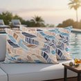 thumbnail image 3 of Lumbar Pillow Covers 20x12 Inch Set of 2, Ombre Blue Brown Waterproof Outdoor Pillow Covers, Summer Abstract Coastal Ocean Beach Wave Decorative Cushion Pillowcases for Couch, Sofa, Bed, Patio, 3 of 9