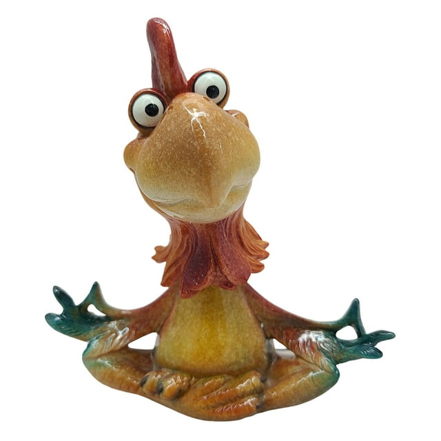 Interesantes estatuillas de pollos para meditación, decoración artística con gallos, estatuillas de gallos, esculturas de pollos y adornos.