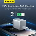 thumbnail image 5 of Baseus USB C Charger, Type-C Fast Charging Wall Charger PD 30W USB-C Compatible with iPhone, iPad, iWatch, White, 5 of 11