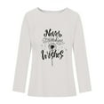 thumbnail image 3 of Jinhomg 2025 Fall Casual Sweatshirt for Women Trendy Long Sleeve Dandelion Letter Print Tops Oversized Cozy Round Neck T-Shirts Spring Saving Today White M, 3 of 4