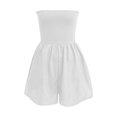 thumbnail image 3 of Women's Summer Strapless Rompers Tube Top Jumpsuit - Off Shoulder, Wide Leg Shorts, Elastic Bust, Polyester Spandex, S-L Sizes, Beach/Party, 3 of 4