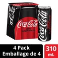thumbnail image 1 of Coca-Cola Zero Sugar 310mL Cans, 4 Pack, 1 of 9