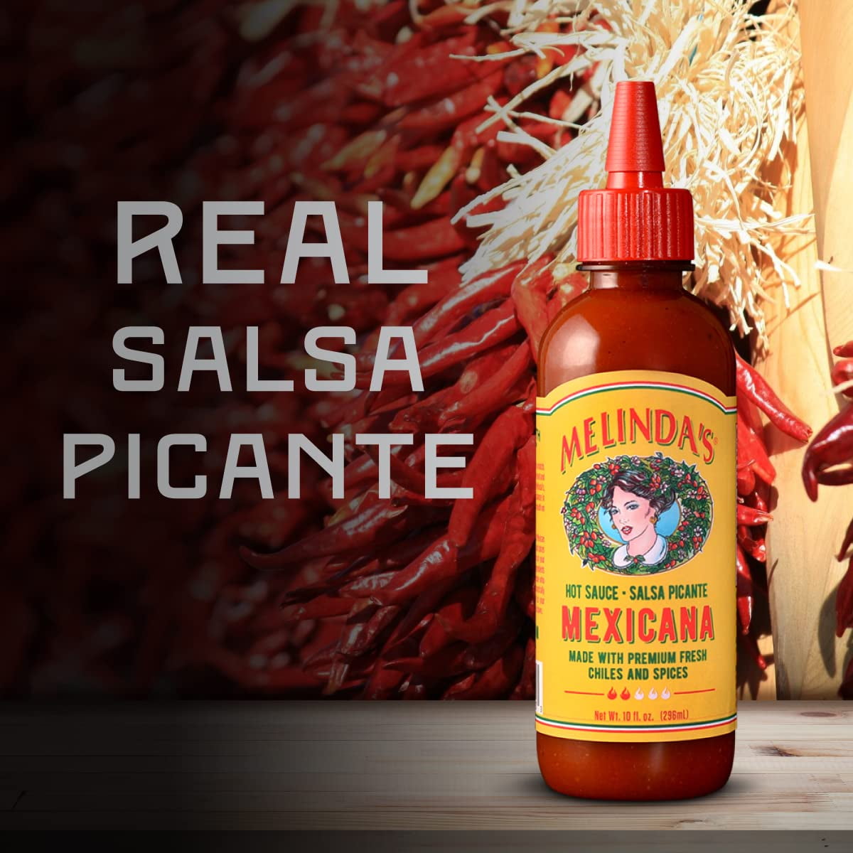 Pack of 6, Melindas Hot Mexicana Sauce, 10 fl oz