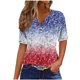 thumbnail image 2 of Fiudx Liquidación de Ahorros de Verano Blusa de Manga Corta Estampada a La Moda para Mujer, Blusas Informales con Cuello Redondo, 2 of 5