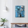 thumbnail image 4 of JEUXUS Rustic Farmhouse Tulip Wall Art Rustic Blue Flowers Painting Rustic Brown Blue Bath Wall Art Floral Poster Wood Board Artwork Picture Canvas Painting for Bedroom Living Room, 4 of 5