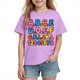 thumbnail image 2 of Blusas y camisas de manga corta con cuello redondo para niños y niñas, camisetas gráficas de manga corta, blusas con estampados bonitos para la temporada escolar., 2 of 9