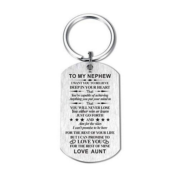 Inspirational Gift for Niece Nephew from Aunt Uncle I Want You to Believe Deep In Heart Keychain for Birthday