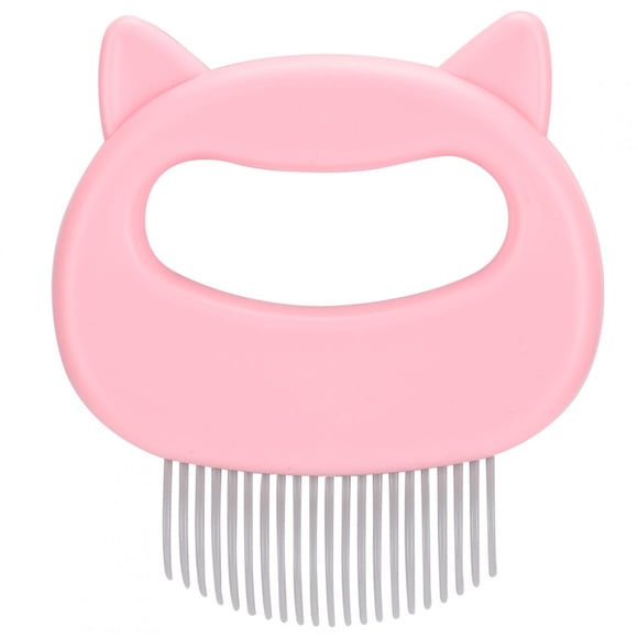 Cepillo para gatos, quita pelos sueltos, herramienta de aseo para mascotas, forma de concha, peine para pelo largo y corto, color rosa