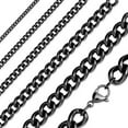 thumbnail image 2 of Black Curb Chain Stainless Steel 3mm Wide Necklace, 2 of 3