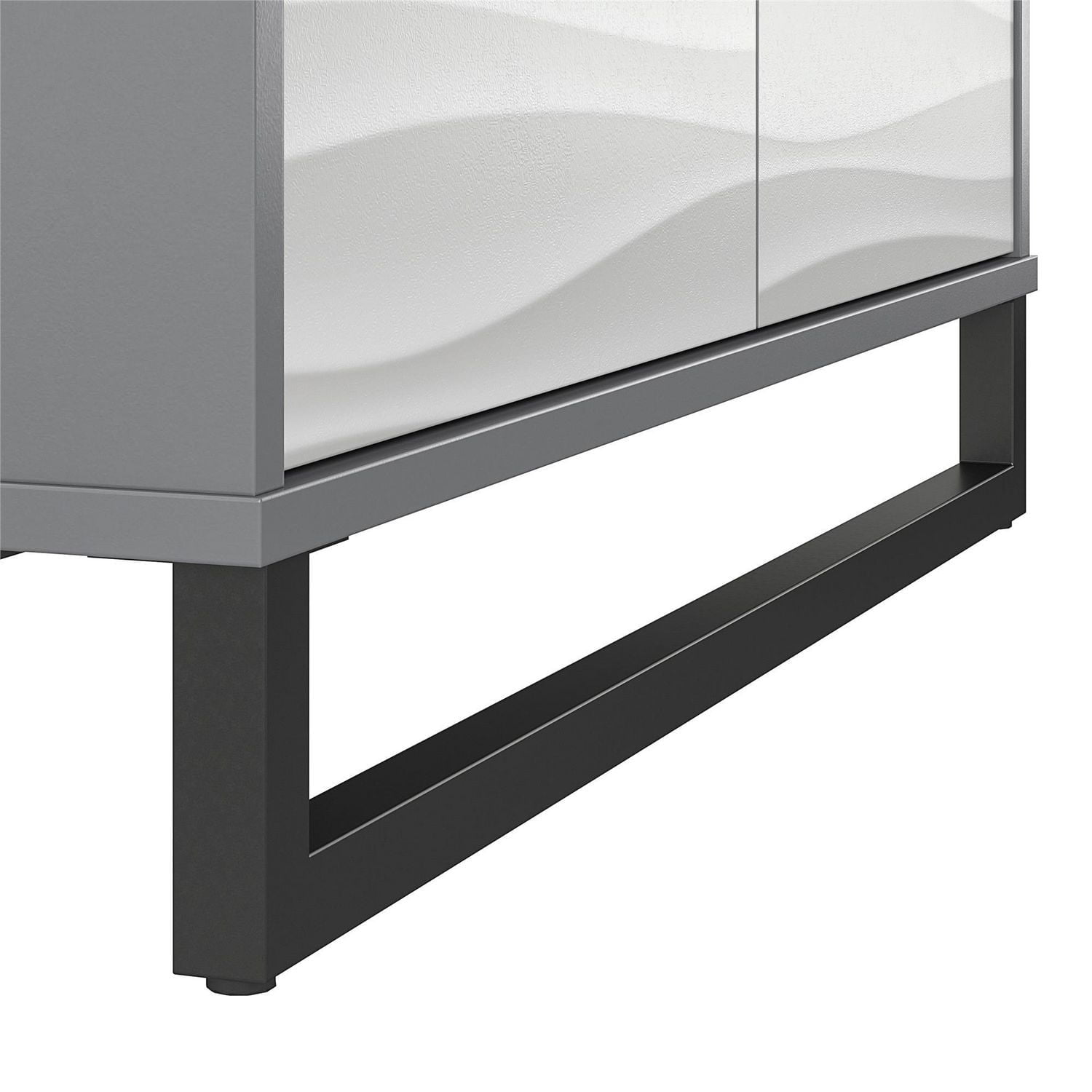 Cabinet à 1 porte et 3 tiroirs Monterey d’Ameriwood Home, motif effet vagues et graphite