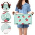 thumbnail image 5 of Yayeee Foldable Storage Basket for Shelves with Handles Set of 2 Waterproof Cloth Bins, Green Strawberry, 5 of 7