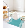 thumbnail image 4 of Turquoise Kitchen Dish Towels for Drying Dishes Set of 2, Geometric Boho Ethnic Tile Chic Monochrome Waffle Weave Microfiber Hand Tea Bathroom Towels Quick Dry & Absorbent Towel 12x12, 4 of 7
