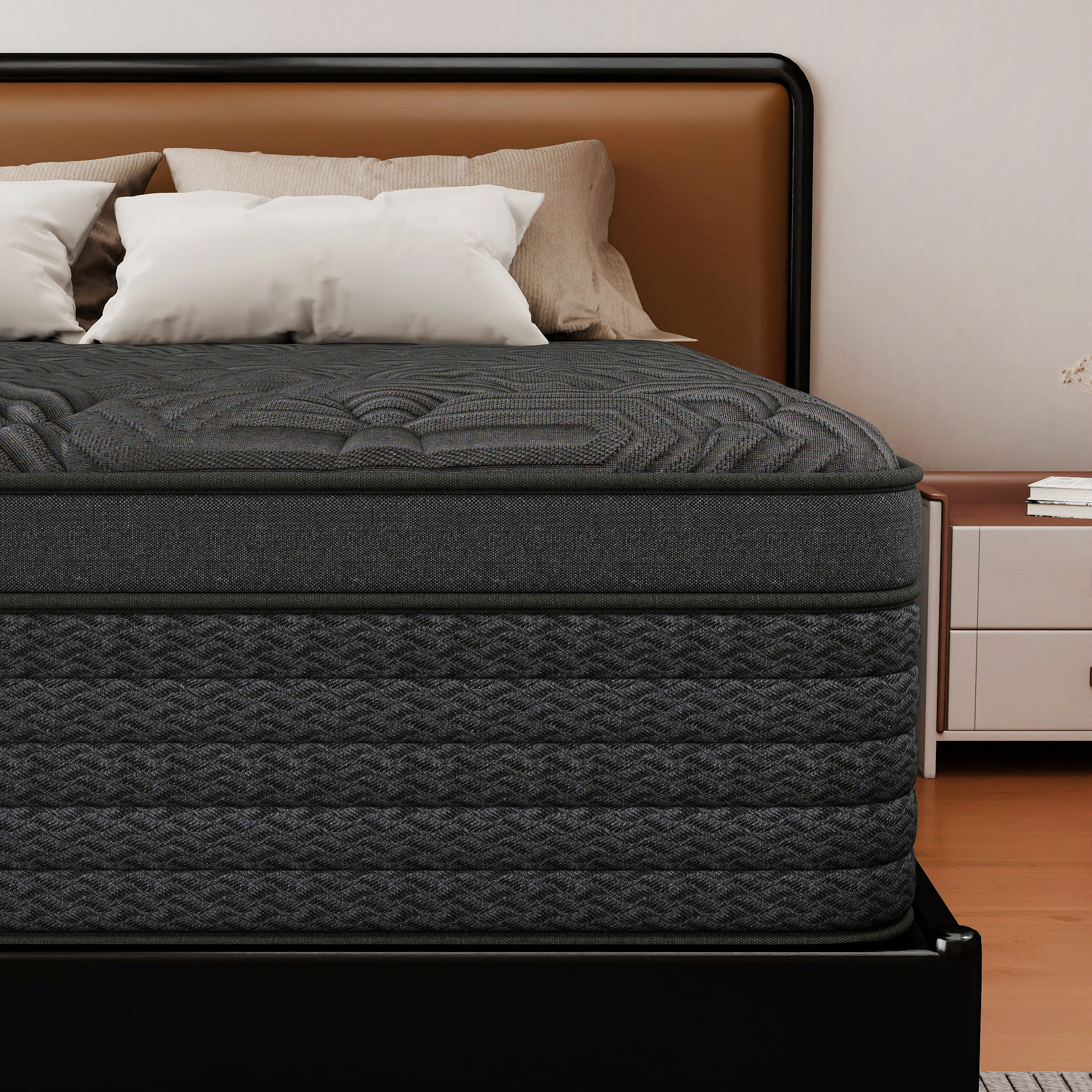 Mokiiya 12 inch Queen Mattress Gel Memory Foam Pocket Innerspring Hybrid Mattress In a Box Medium Firm, Pressure Relief