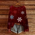 thumbnail image 2 of WTOBBY Women's Lightweight Christmas Print Sweater Top, Casual Long Sleeve Knit Pullover, Holiday Themed Fall and Winter Fashion Wear,Wine XL, 2 of 4