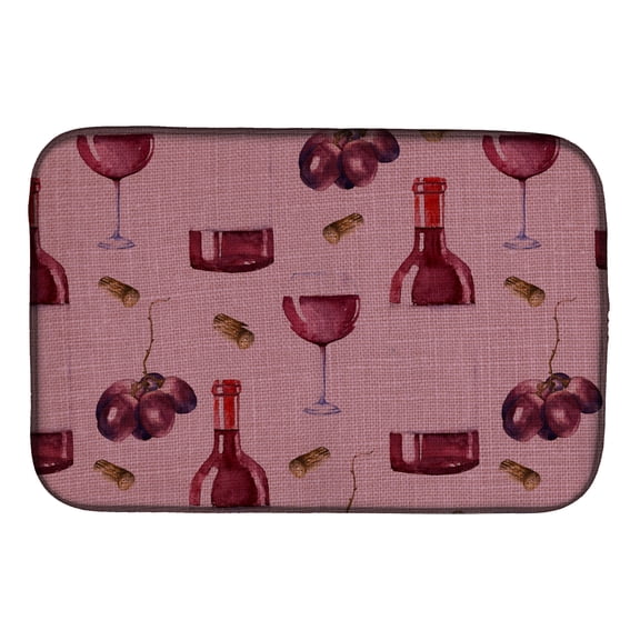 Red Wine on Linen Dish Drying Mat