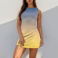 thumbnail image 2 of Women's Sleeveless Tank Ruched Casual Knee Length Bodycon Sundress Basic Fitted Dress, 2 of 5