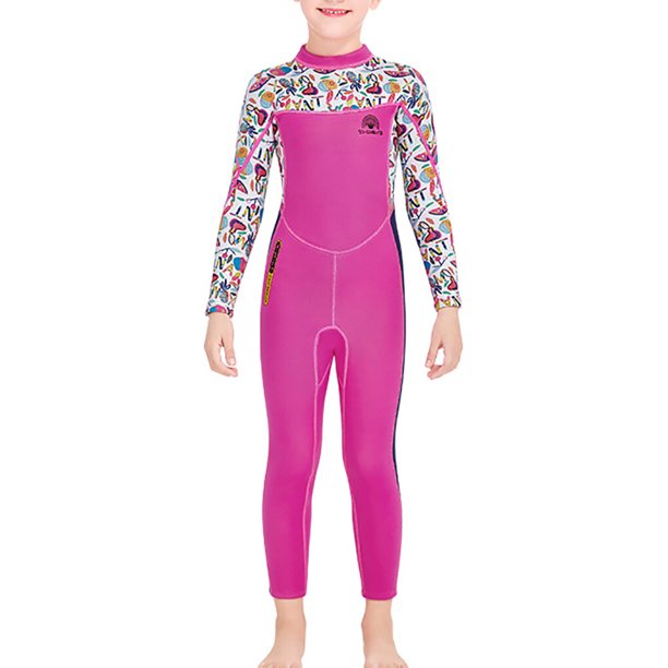 Eigraketly Trajes de neopreno para niños traje de buceo ultrafino engrosamiento mantener el calentamiento 2,5 MM traje de baño para jóvenes Deportes acuáticos Rosado SG