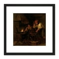 thumbnail image 1 of Gabriel Metsu The Weapon Smith Painting 8X8 Inch Square Wooden Framed Wall Art Print Picture with Mount, 1 of 4