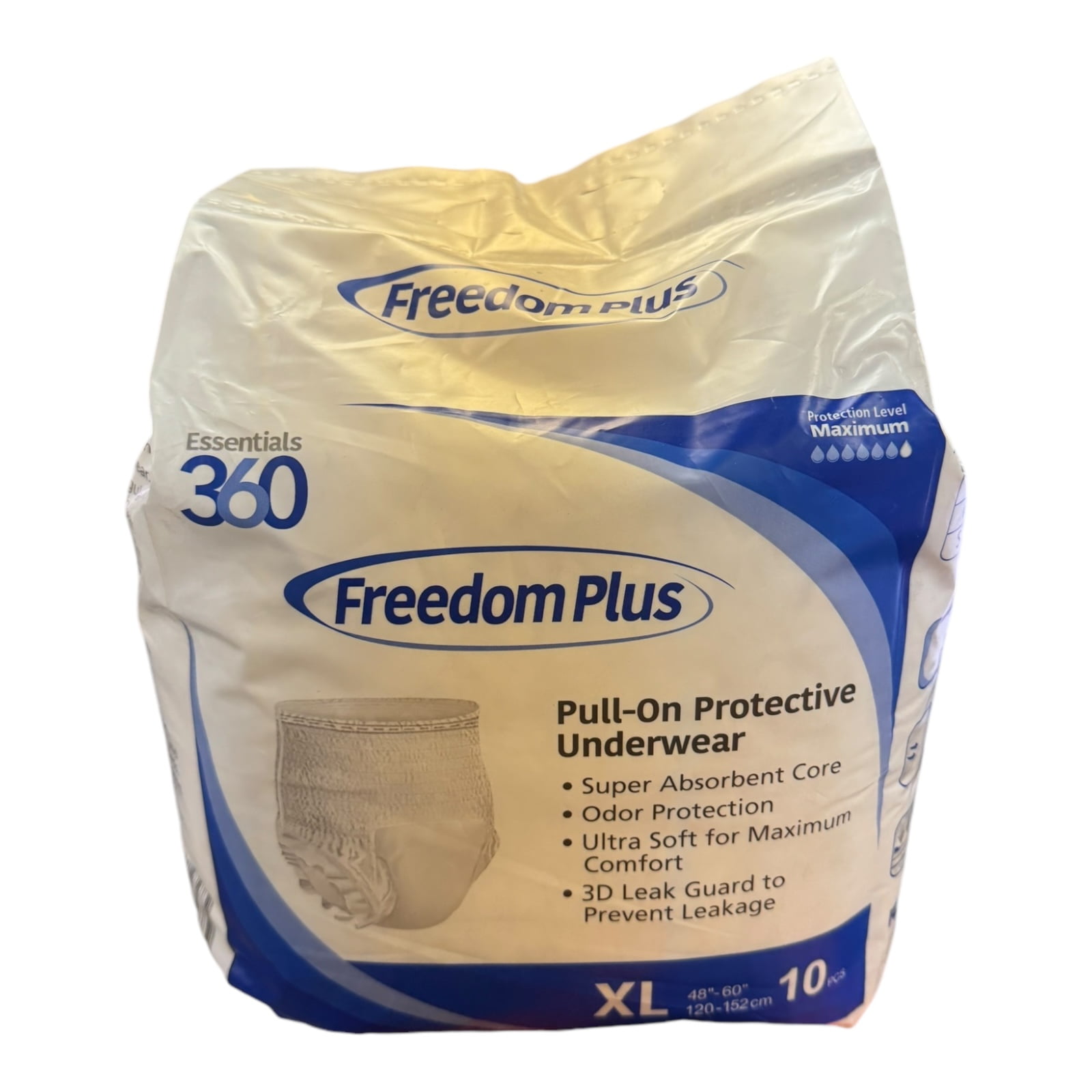 Freedom Plus Pull-On Protective Underwear (XL 48"- 60" - 10 Pieces) 1 Pack