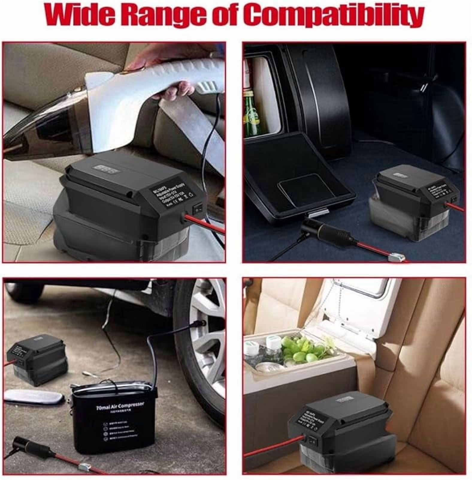 18V/20V to 12V Step-Down Converter for Milwaukee Makita Dewalt Bosch Einhell 18V Battery, Battery Adapter, Cigarette Lighter Adapter,Power Wheel Adapter for All Car Appliances Car Refrigerator Use