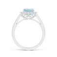 thumbnail image 2 of ANGARA Natural Cushion 1.4 ct Aquamarine Engagement Ring with Diamond Halo in 14K White Gold for Women (Size-7mm) | March Birthstone, Anniversary, Jewelry Gift for Women | Natural Aquamarine Ring, 2 of 8