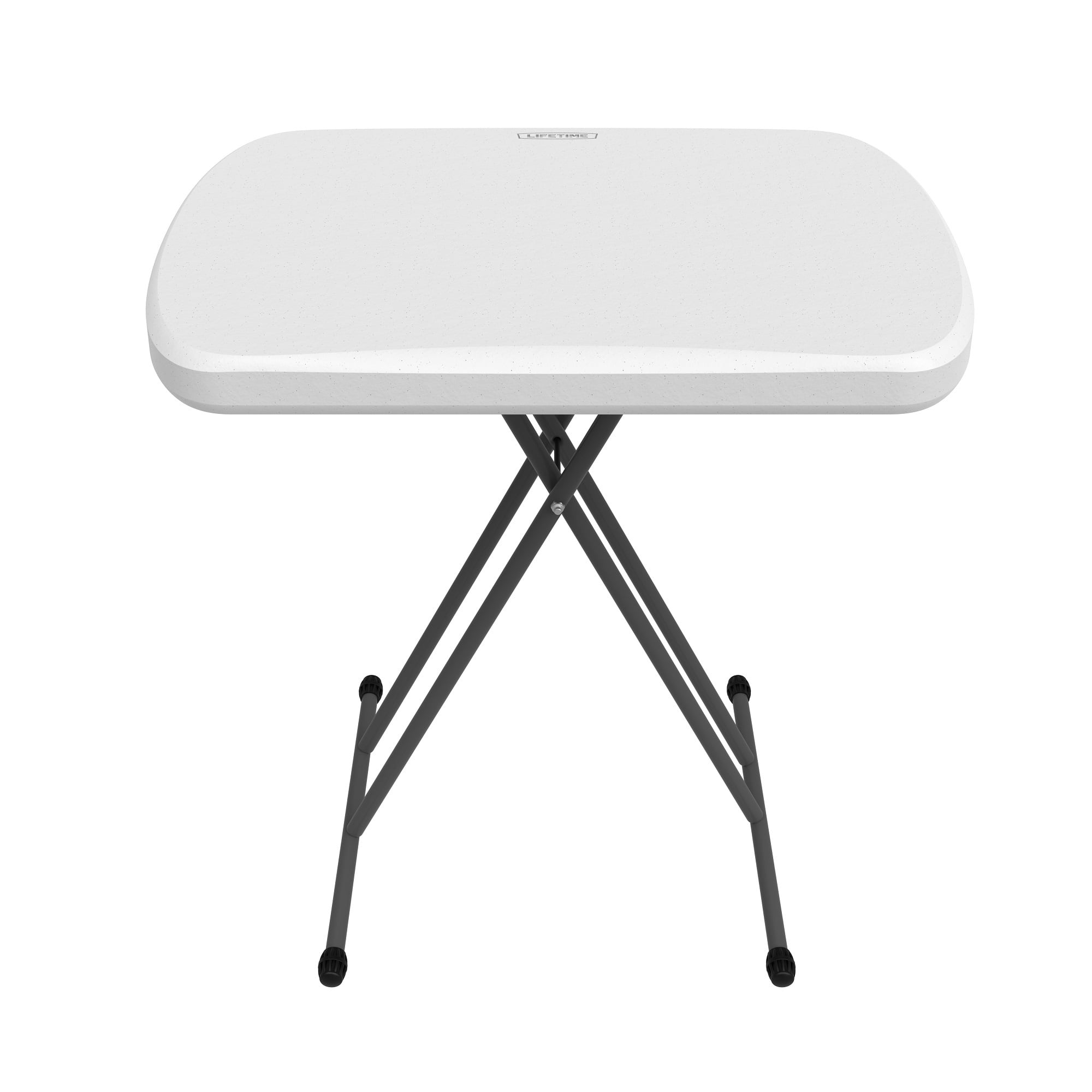 Lifetime 26 inch Rectangle Personal Table, Indoor/Outdoor Light Commercial Grade, White Granite (80251)