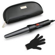 FARI Travel Mini Hair Curling Iron Wand with Ceramic Tourmaline Coating, Dual Voltage Fast Heating Barrel with Travel Pouch