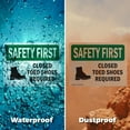 thumbnail image 6 of (2 Pack) Closed Toed Shoes Required With Symbol OSHA Safety First Sign 18 Inch X 12 Inch Plastic Sign, Weather Resistant, UV Protected for Workplace, Business, and Construction Site,, 6 of 8