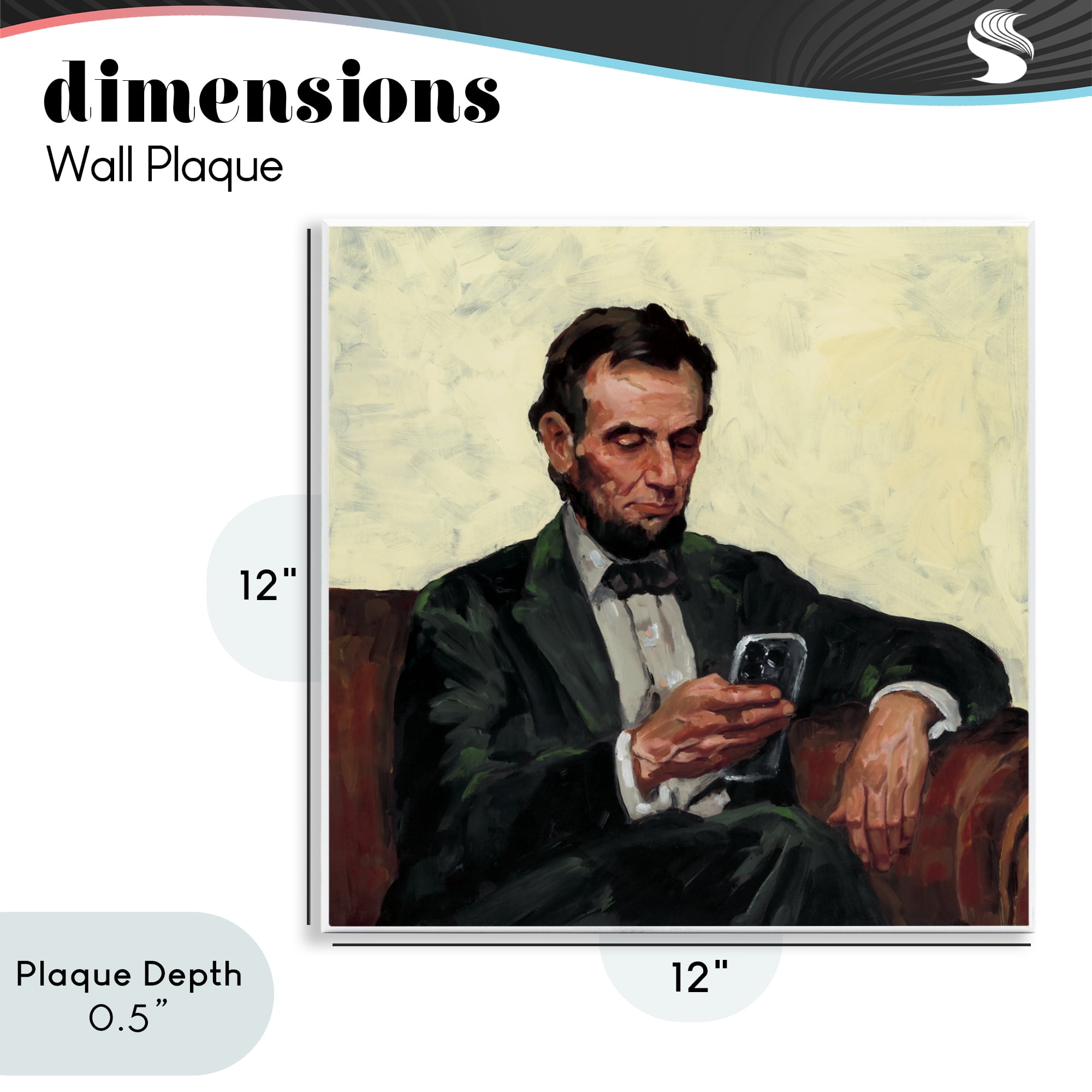 Stupell Industries Abe with Cellphone Wall Plaque Art, design by Studio Bautista
