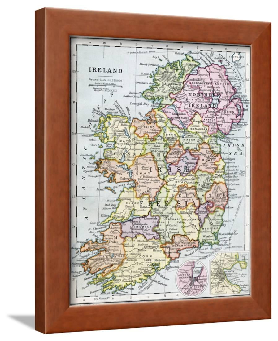 Irish Free State And Northern Ireland Framed Print Wall Art Irish Free State And Northern Ireland Framed Print Wall Art