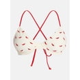 thumbnail image 5 of No Boundaries Chili Pepper Print Underwire Bikini Swim Top, Women's XXS-XXL, 5 of 5