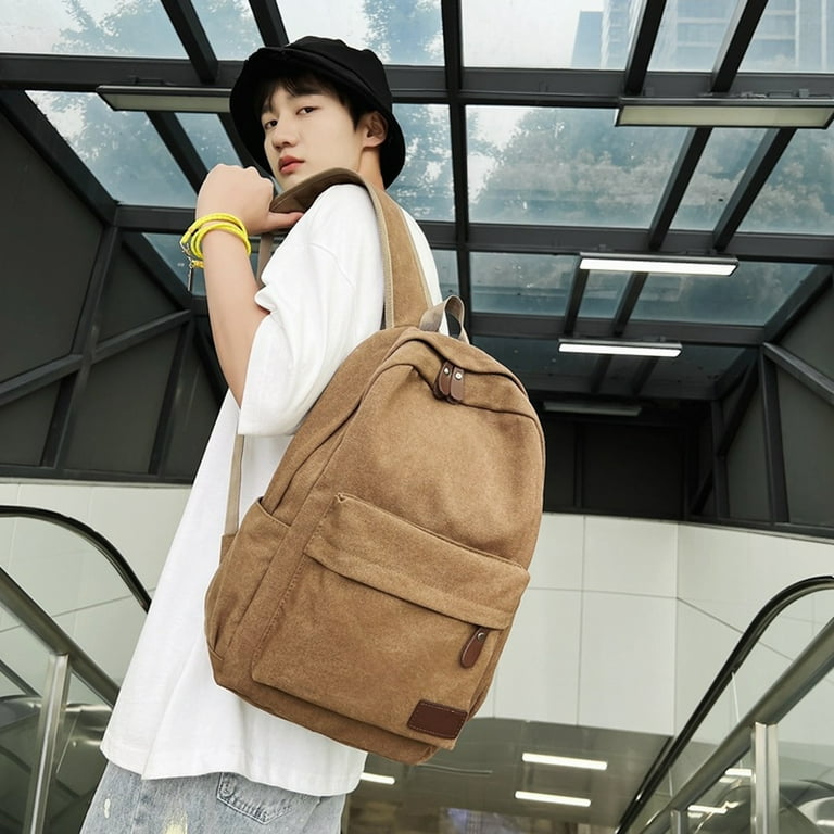 Khaki canvas backpack online