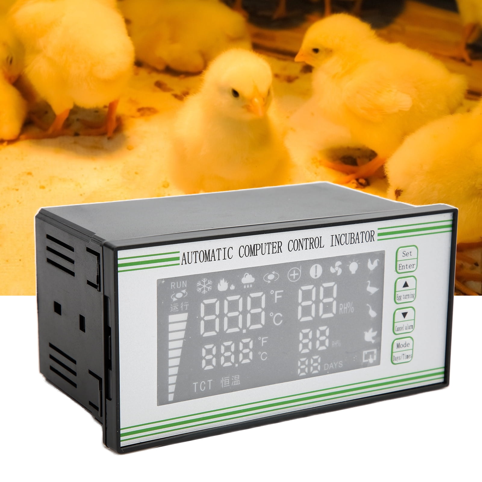 Suodoka Egg Incubator Temperature Controller 220V Automatic Digital System with Humidity Sensor Probe for Chicken Quail