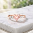 thumbnail image 6 of Rosec Jewels IGI Certified Lab Grown Pink Diamond Heart Promise Ring - 1 Carat - VS1 Grade - Pink White Diamond Ring - Gift for Special Occasions, 10K Rose Gold, US 10.50, 6 of 8