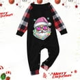 thumbnail image 2 of Odeerbi Christmas Pajamas for Family Holiday Plaid Long Sleeve Family Christmas Pajamas Matching Sets Infant Print Parent-child Suit Two-Piece Sleepwear Xmas Family Matching PJs Set Black, 2 of 5