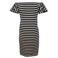 thumbnail image 4 of Women's Petite Off-the-Shoulder Striped Dress-I-PXS, 4 of 5