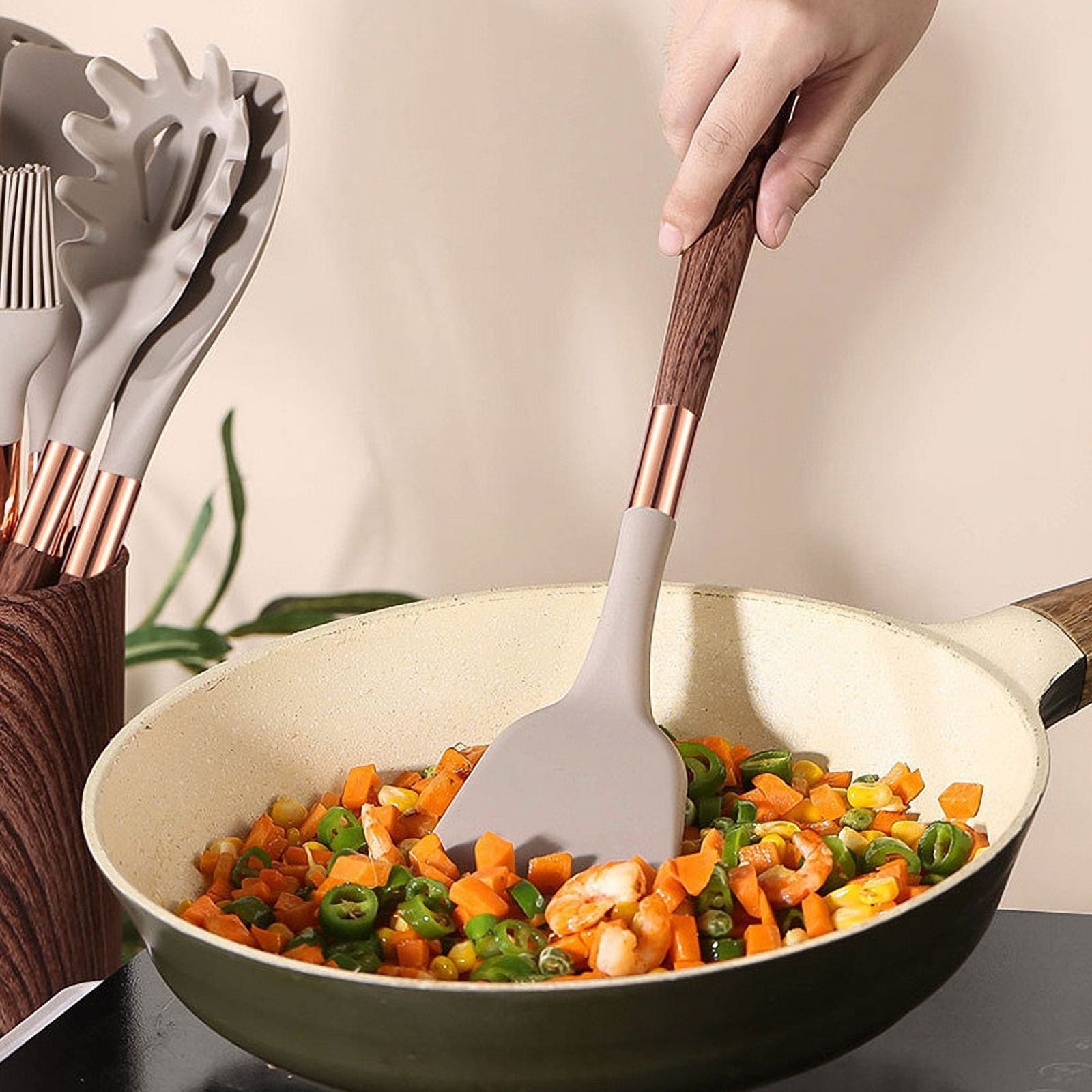 10-Piece Premium Non-Stick Silicone Kitchen Utensil Set - Tool & Gadget Sets for Effortless Cooking - Easy to Clean, Modern Cookware, Heat Resistant, and Durable Essentials for Home Chefs