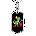 thumbnail image 5 of Firefighter Fire Saures Stainless Steel or 18k Gold Premium Swivel Dog Tag Keychain, 5 of 10