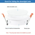 thumbnail image 4 of 2Pack 8" Spring Ceiling Cover Plate, Recessed Light Trim Wall Mount Downlight Hole Cap Decorative Panel with Buckle Suitable for 6.1-7.5" Round Hole Glass Ceiling Openings, White, 4 of 6