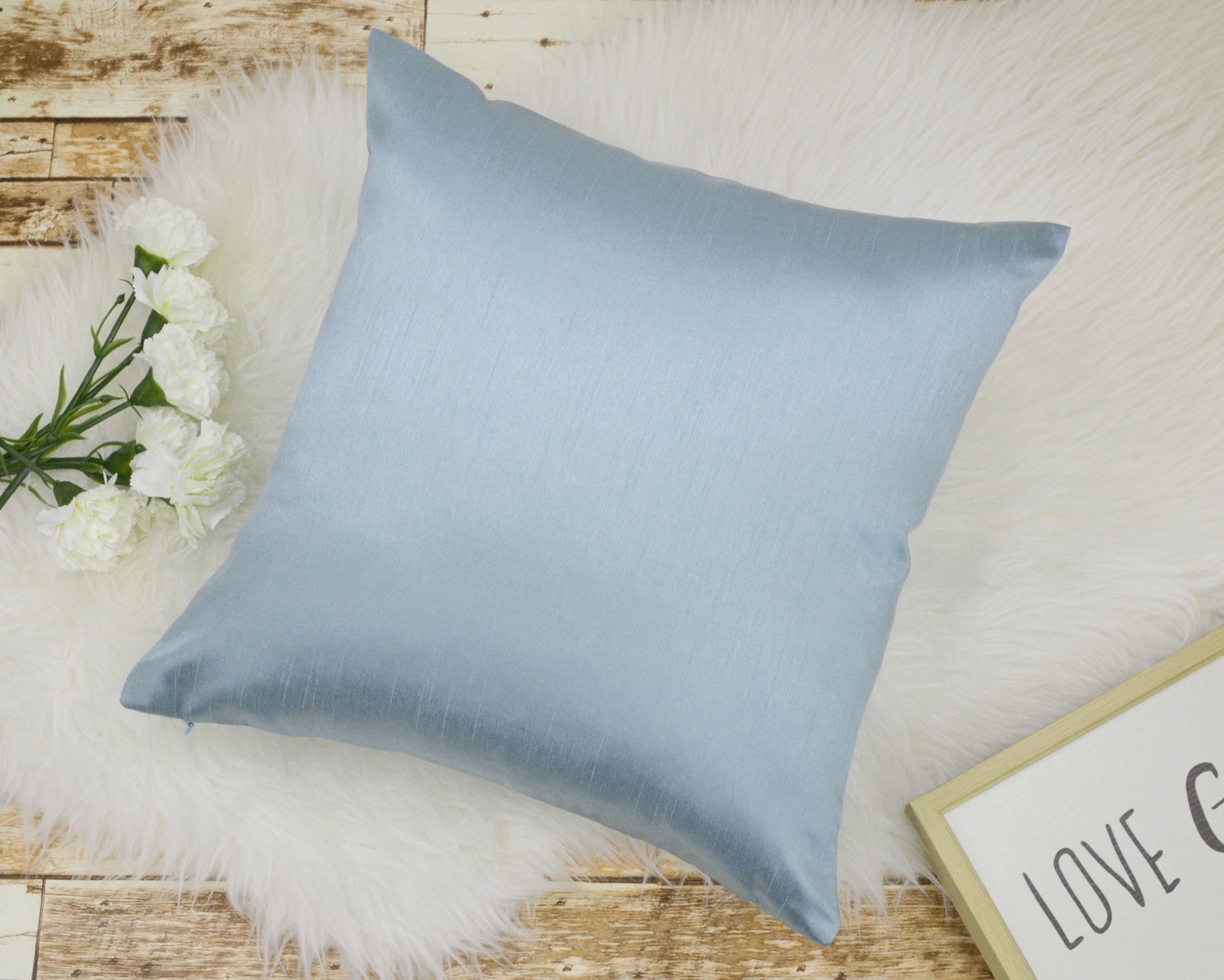 Aiking Home Solid Faux Silk Decorative Throw Pillow COVER 18 by 18