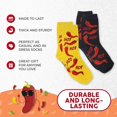 thumbnail image 4 of Foozys Small/Medium Novelty Crew Socks | Hot Chili Peppers Cute, Fun & Makes a Great Gift! | 2 Pair (Black & Yellow) | Women’s Shoe Size 4-10, 4 of 8
