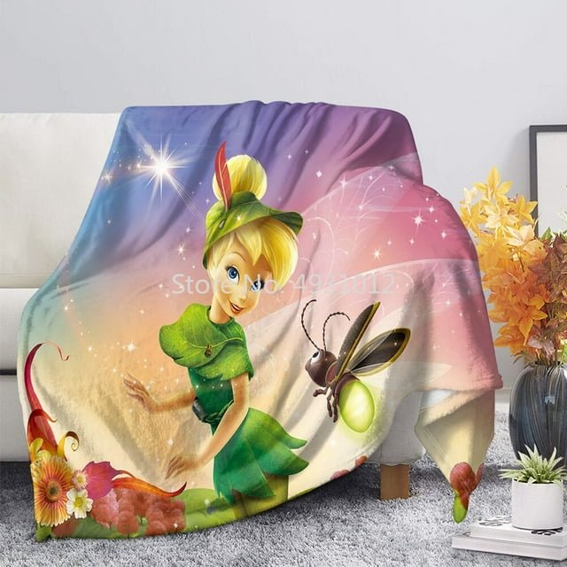 Disney Tinkerbell Couverture de Fée Fleur Snow White Princesse Jeté Couette Canapé Lit Enfants Drap Plat